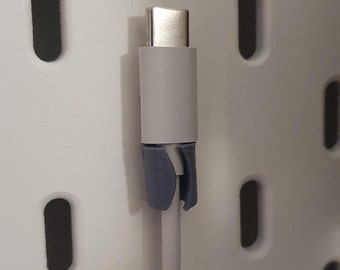 Set of 3 Ikea Skadis compatible cable guides, holder