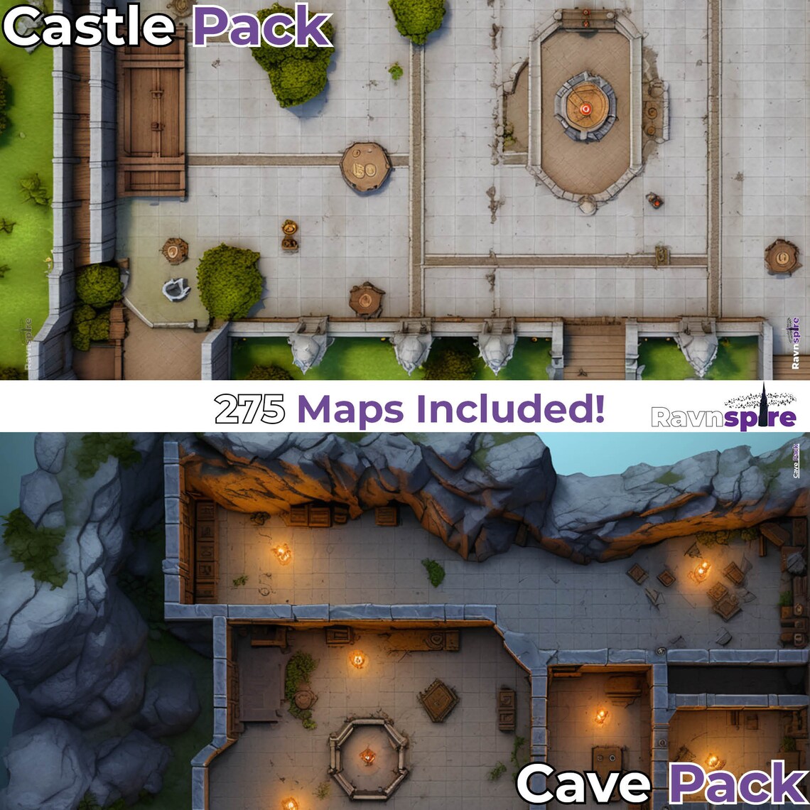Ravnspire RPG & DND Battle Maps, Background Scenes Bundle, 275 Map ...