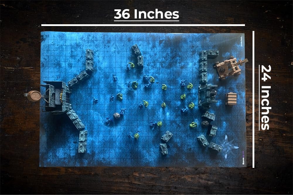 DND Battle Mat 3 Pack Starter Set Accessory for RPG Role Playing Games ...