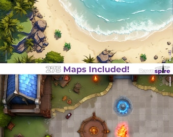 Ravnspire RPG & DND Battle Maps, Background Scenes Bundle, 275 Map Collection, Role Playing Maps, Dungeons and Dragons, Digital Download