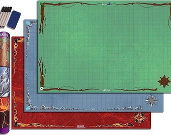 DND Battle Mat 2 Pack Starter Set Accessory for RPG Role - Etsy