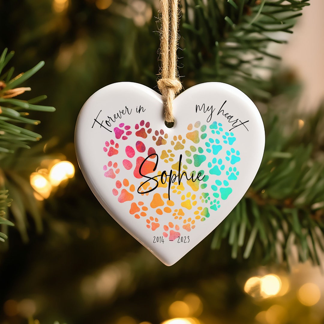 Personalized Pet Memorial Christmas Ornament, Cat Memorial Ornament