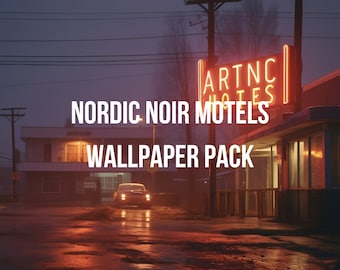 Nordic Noir Motel Wallpaper Pack, 4K High-Res (Digital Download)