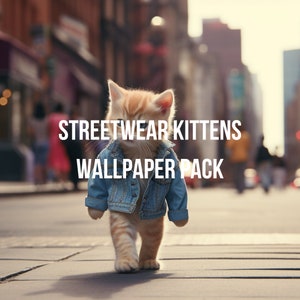 Streetwear Kittens Wallpaper Pack, featuring 10 different desktop & mobile wallpapers, in stunning high-res backgrounds.