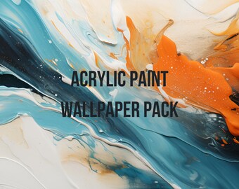 Abstracte acrylverfbehangset, achtergronden met hoge resolutie (digitale download)
