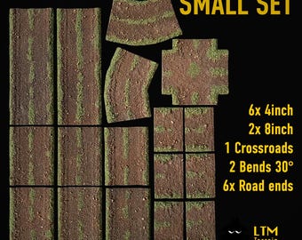 Wargaming Terrain: Dirt Road Set - 28mm/32mm Scale