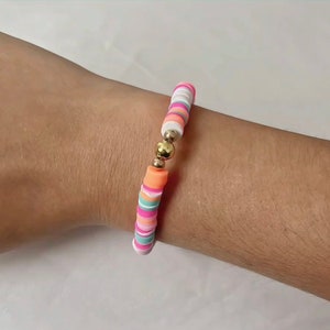 Handmade Summer Pearls Clay Bead Bracelet