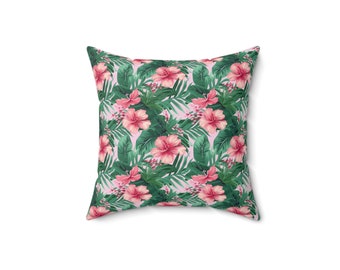ALAZA Pink Rose Flower Floral 1 PC Throw Pillow with Cover for Couch Bed  Sofa, 20 x 20 Decorative Pillow with Case