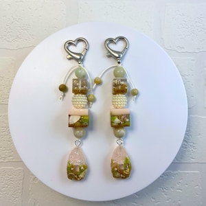 Beach theme purse charm, bag accessory, ocean themed keychain