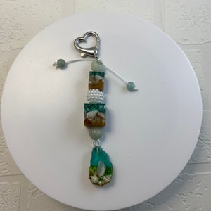 Beach theme purse charm, bag accessory, ocean themed keychain