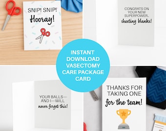 Tarjetas divertidas para la recuperación de una vasectomía: "¡Hurra!", "Gracias por sacrificarte por el equipo", tarjeta de recuperación posoperatoria para él, regalo de broma para la vasectomía.