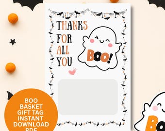 Koffie leraar cadeau Halloween-thema, bedankt voor alles wat je bent Boo leraar coffeeshop cadeaubon afdrukbaar, waardering leraar koffiethema