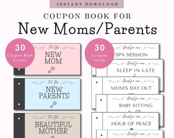 Digital Coupon Book for New Moms, New Parents Coupon Book | Instant Download, Digital Template, Printable | Gift for Mother, Mom-to-Be, Wife