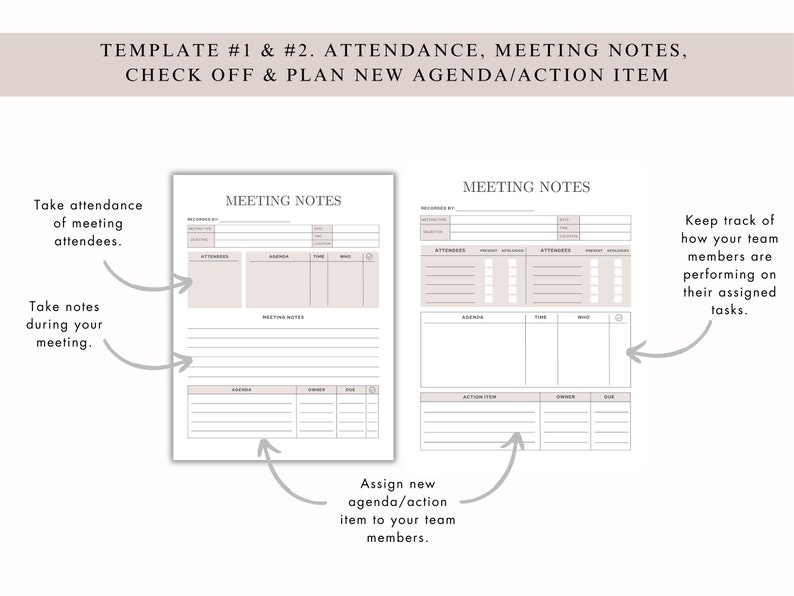 Digital Meeting Notes Template Goodnotes/ipad 5 Pages Template Bundle Note Taking, Zoom Meetings