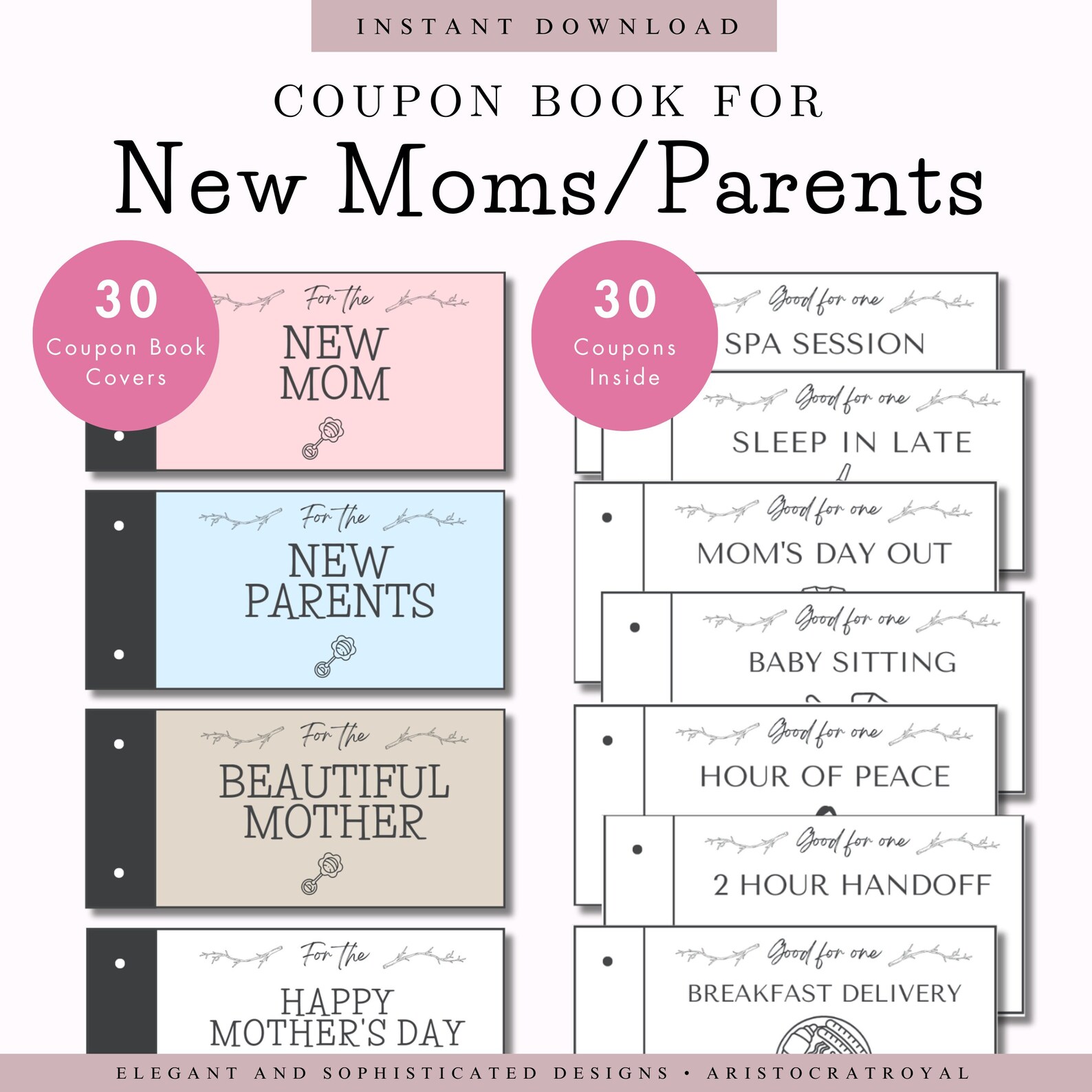Digital Coupon Book for New Moms, New Parents Coupon Book Instant Download, Digital Template ...