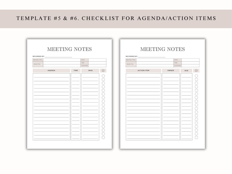 Digital Meeting Notes Template Goodnotes/ipad 5 Pages Template Bundle Note Taking, Zoom Meetings