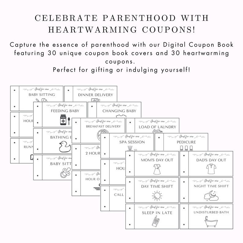 Digital Coupon Book for New Moms, New Parents Coupon Book Instant