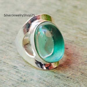 Aquamarine Statement Ring: Handmade Sterling Silver Jewelry