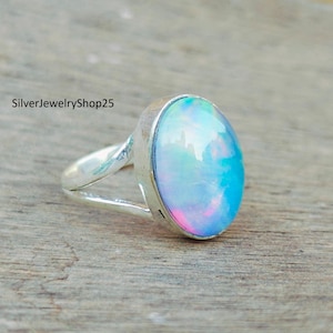 Aurora Opal Ring, Aurora Opal Jewelry, Women Ring, 925 Silver Sterling Jewelry, Opal Jewelry, Statement Ring, Gift For Her, Birthday Gifts