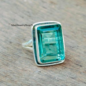 Aquamarine Ring, Aquamarine Jewelry, Women Ring, 925 Sterling Jewelry, Blue Ring, Statement Ring, Silver Jewelry, Handmade Ring, Gift Ring