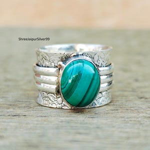 Malachite Ring, Malachite Jewelry, 925 Silver Sterling Ring, Handmade Ring, Gift For Her, Designer Ring, Attractive Ring, Statement Ring,