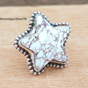 Wild Horse Ring, Magnesite Ring, Wild Horse Jewelry, 925 Silver Sterling Ring, Birthday Ring, Beautiful Ring, Gift For Her, Anniversary Ring