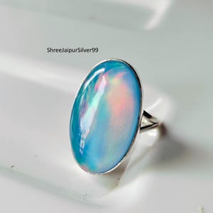Aurora Opal Ring, Aurora Opal Jewelry, Wedding Ring, 925 Silver Sterling Jewelry, Opal Jewelry, Handmade Ring, Gift For Her, Silver Jewelry