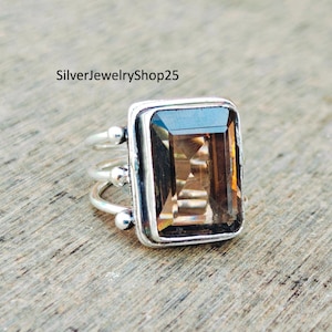 Smoky Quartz Ring, Quartz Jewelry, Quartz Ring, Handmade Ring, Women Ring, 925 Silver Sterling Ring, Boho Ring, Birthday Gift, Silver Ring