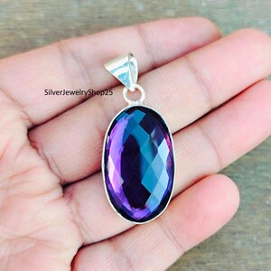 Amethyst Pendant, Amethyst Jewelry, Purple Pendant, Handmade Pendant, 925 Silver Sterling Pendant, Boho Pendant, Love Pendant, Gift For Wife