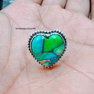 Peacock Dahlia Turquoise Ring, Peacock Dahlia, Women Ring, Gift For Her, Gemstone Ring, Anniversary Gift, Peacock Dahlia Turquoise Jewelry