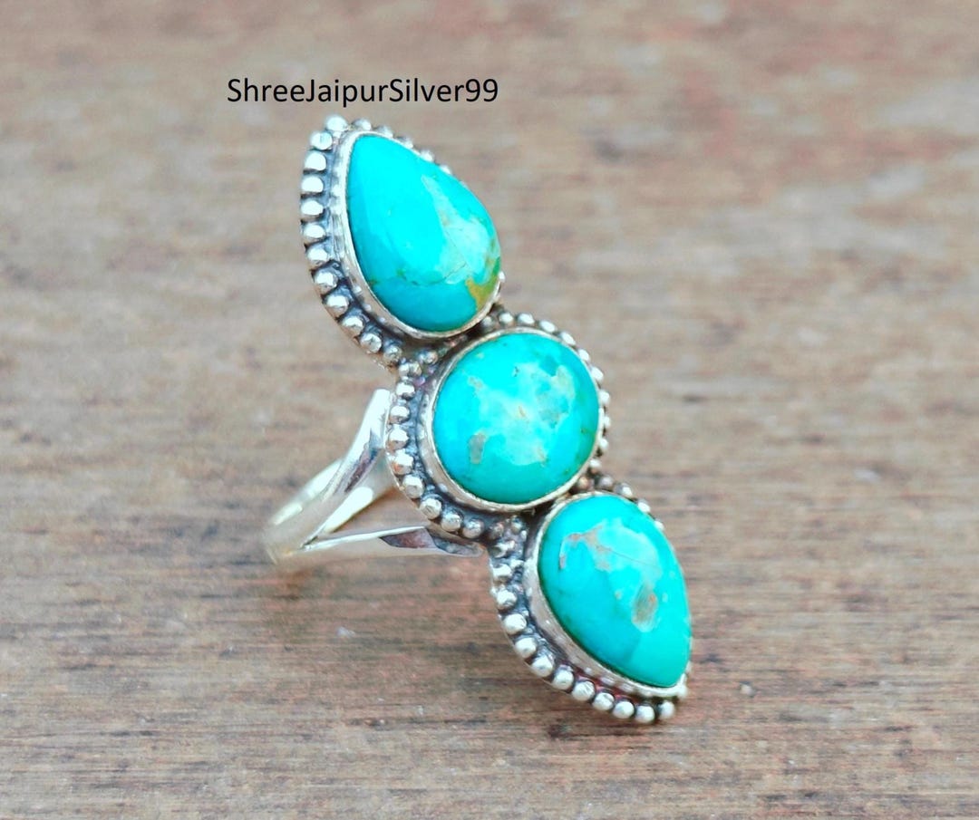 Handmade Mohave Turquoise 925 Sterling Silver Ring - Etsy