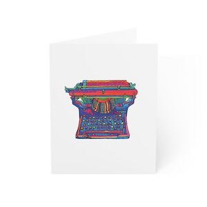 Typewriter Greeting Cards 10pc Set Multi-Purposeful Cards Blank Greeting Cards Can Be Used for Holidays, Thank You Cards, Birthday Cards