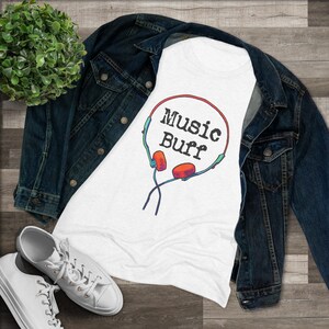 Music Buff Tee Shirt Womens Headphones Retro T Shirt for Women Triblend T-Shirt 80&#39;s Music T-Shirt Womens Retro Music Gift Music Shirt