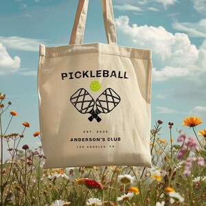 Custom Pickleball Canvas Tote, Pickleball Time, Sports Bags, Personalized Team Bag,  Pickleball players Gifts, Pickleball lovers, Sport team