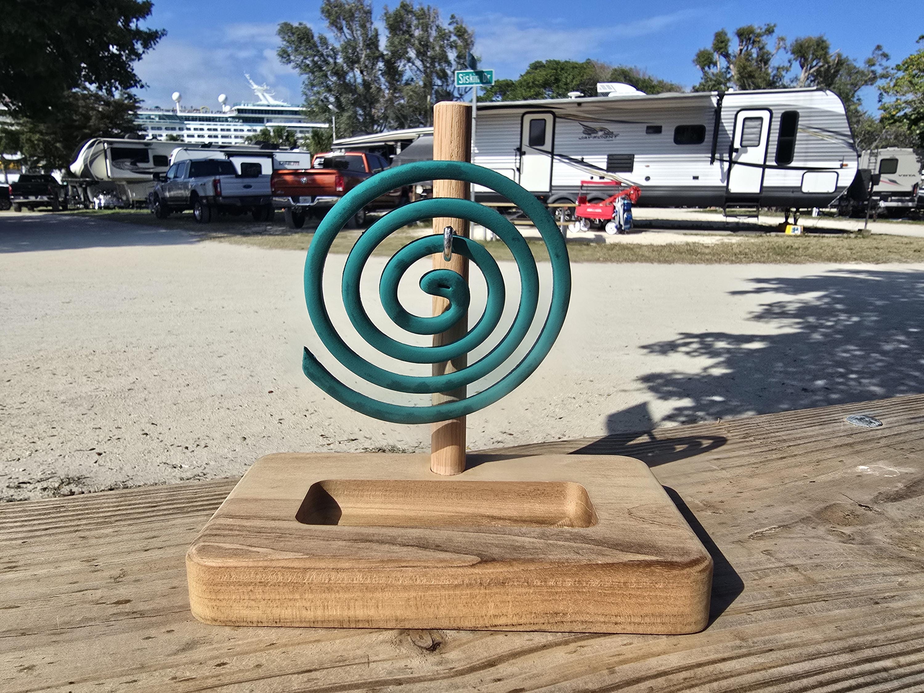 Premium Teak Wood Mosquito Coil Hanger Stand | Outdoor Insect Repellent ...