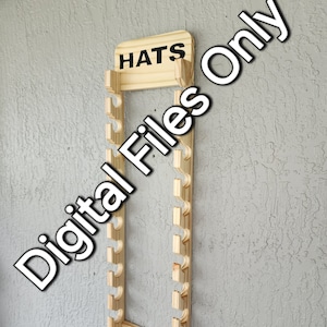 Hat / Cap Rack 20 and 30 hat / cap Kit  Cnc files, SVG, DXF, Files (Digital Files only) with key hole tool path included.
