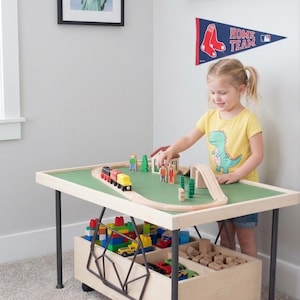 Space Saving Train Table Woodworking Plans | DIY Kids Train Table PDF | Printable Wood Plans | Beginner Woodworking Project | Kids Playroom