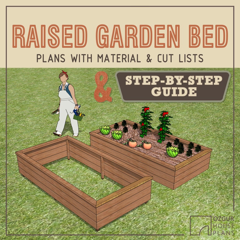 Raised Garden Bed Planter DIY Plan - PDF Download - Build Instructions ...