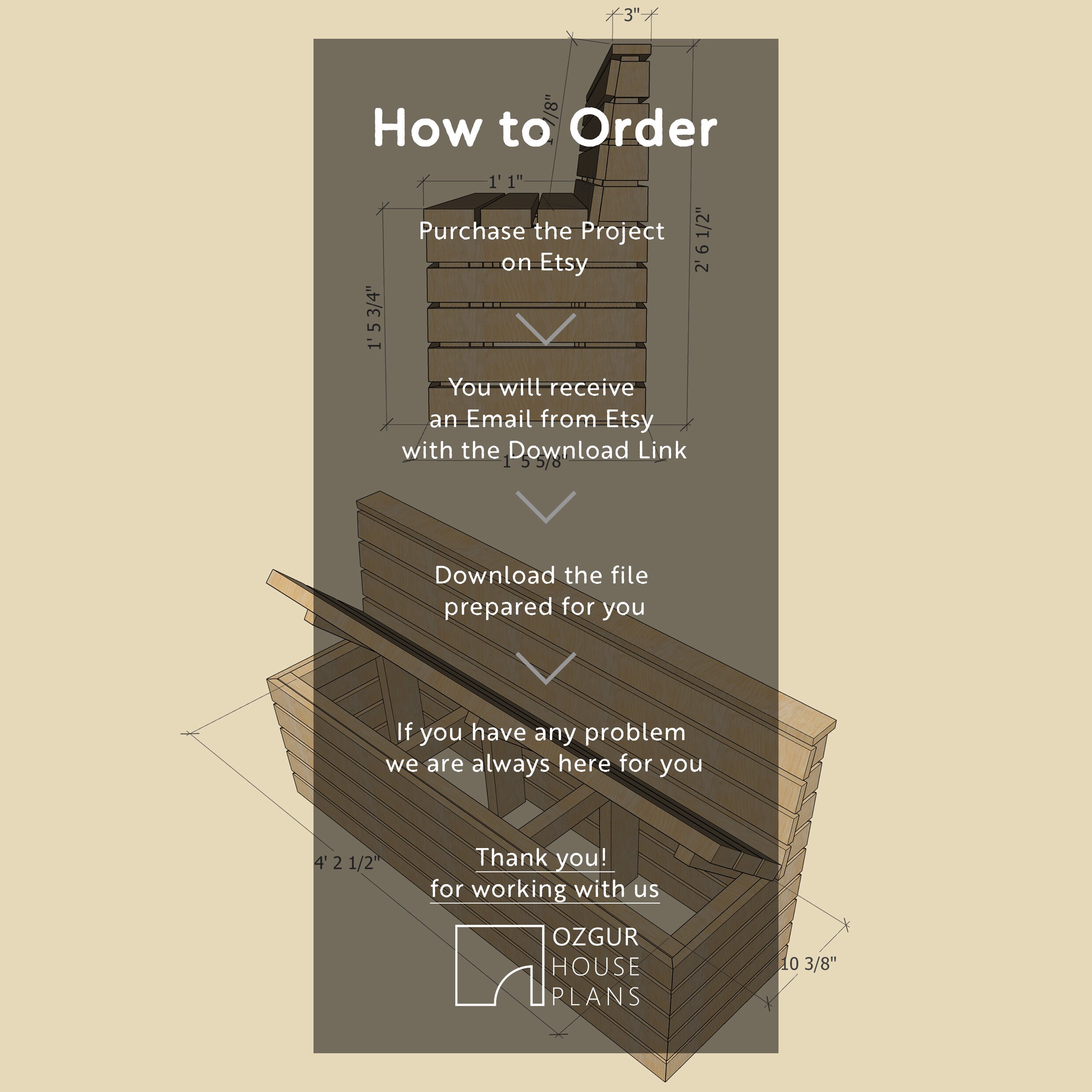 Storage Bench DIY Plan - Outdoor Garden Woodworking Blueprint - PDF ...
