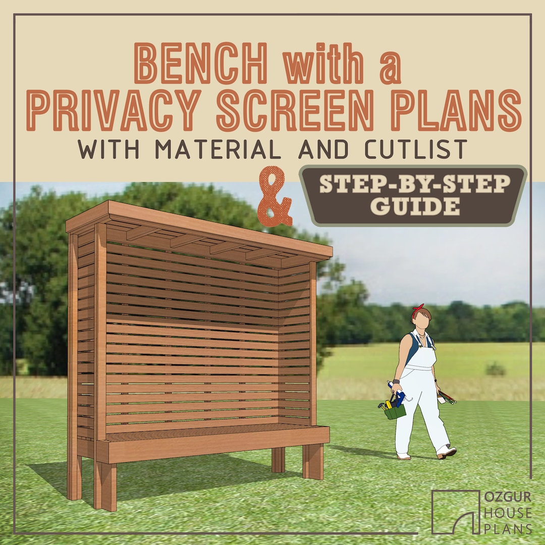 Workbench Privacy Panel Bench With Privacy Screen DIY Plans & Build Instructions - Garden ...