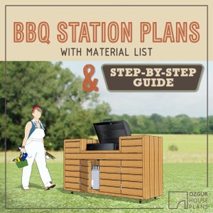 BBQグリルステーション 屋外キッチン DIYプラン - PDFダウンロード - 組み立て説明書 - 材料リストとステップバイステップガイド - 木工設計図