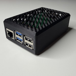 Raspberry Pi 5 Case with Active Cooler & M.2 Hat - Black Petg
