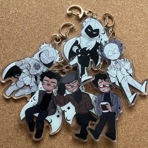 Moon knight 3.5” acrylic charms, double sided