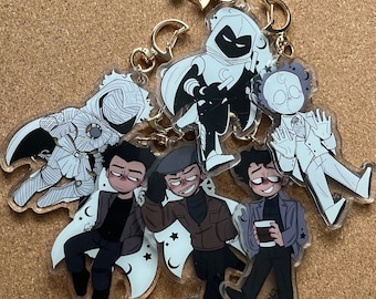 Moon knight 3.5” acrylic charms, double sided