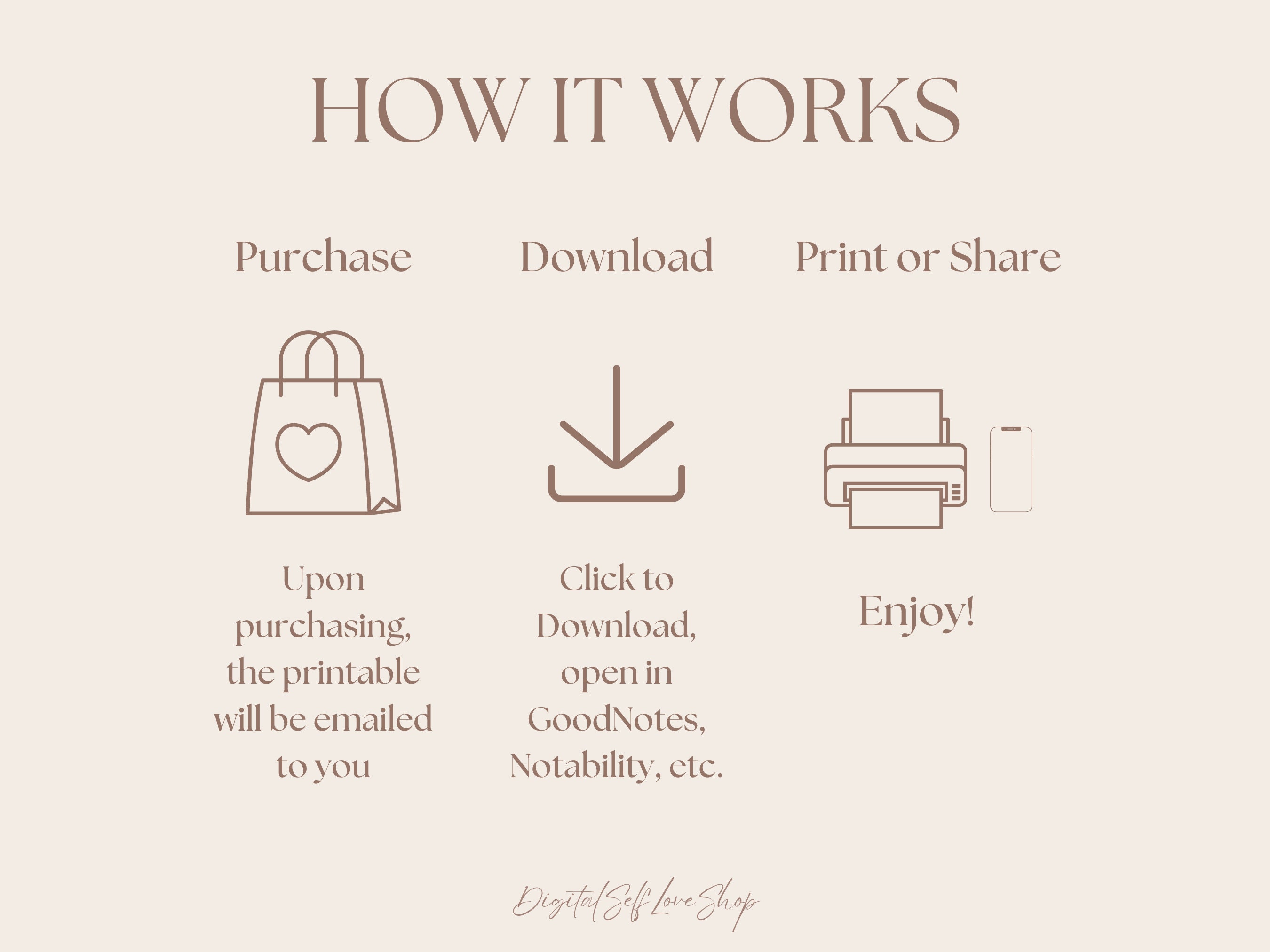 Self Care Planner Digital Download | 1 Page Printable | iPad Planner ...