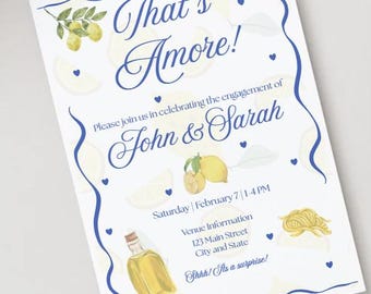 That’s Amore Engagement Party Invitation | Editable 5x7 Canva Template | Printable and Digital