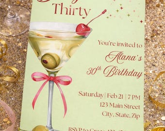Dirty Thirty Birthday Invitation Template | Editable 5x7 Canva Invitation