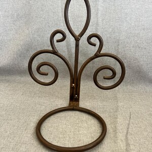 Vintage Wrought Iron Wall Plant Holder Fleur de Lis Style Scrollwork Metal Planter Hanger