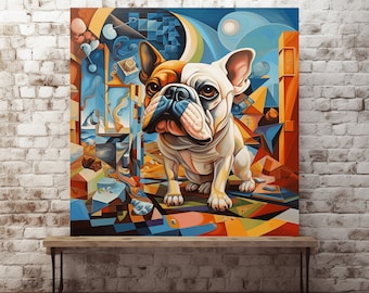 Bulldogge Traumlandschaft: Eine skurrile Reise durch die digitale Kunst