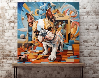Pixelated Paws: Eine Bulldog-inspirierte Vitrine für digitale Kunst